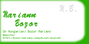 mariann bozor business card